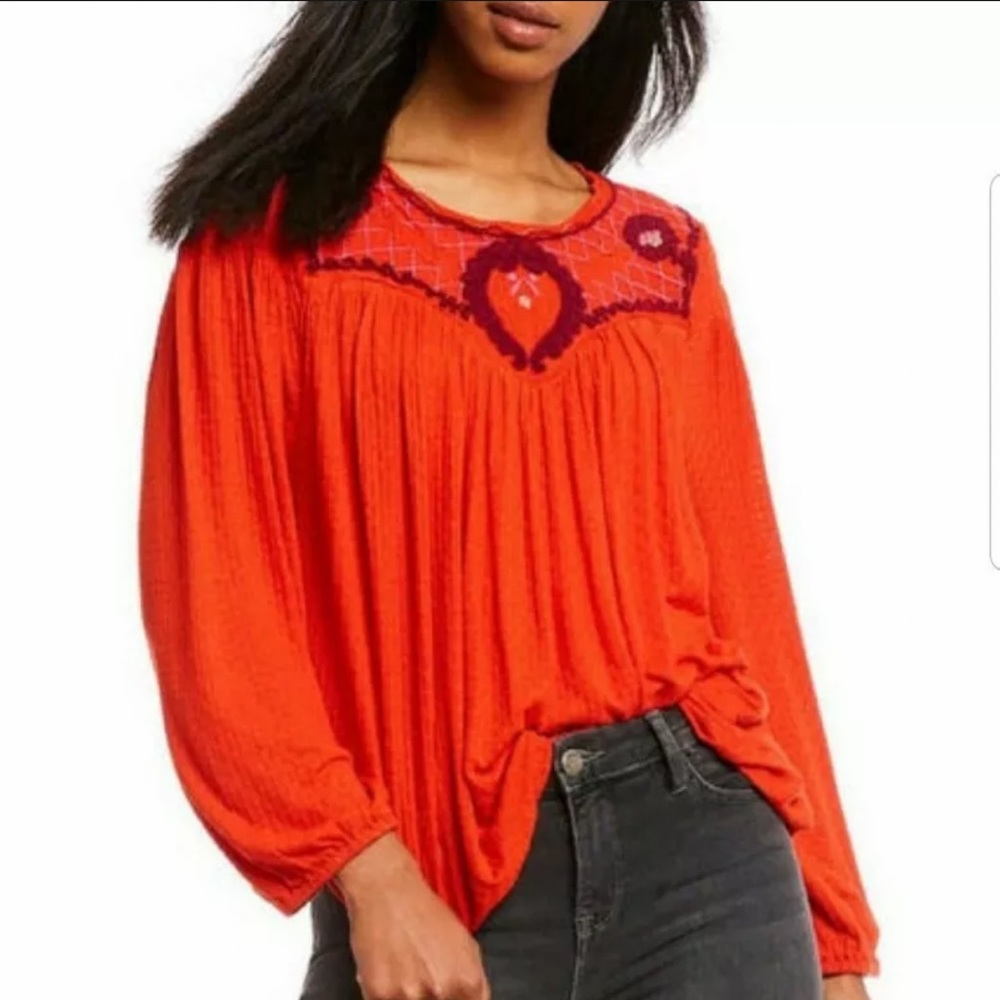 Free People orange/red top